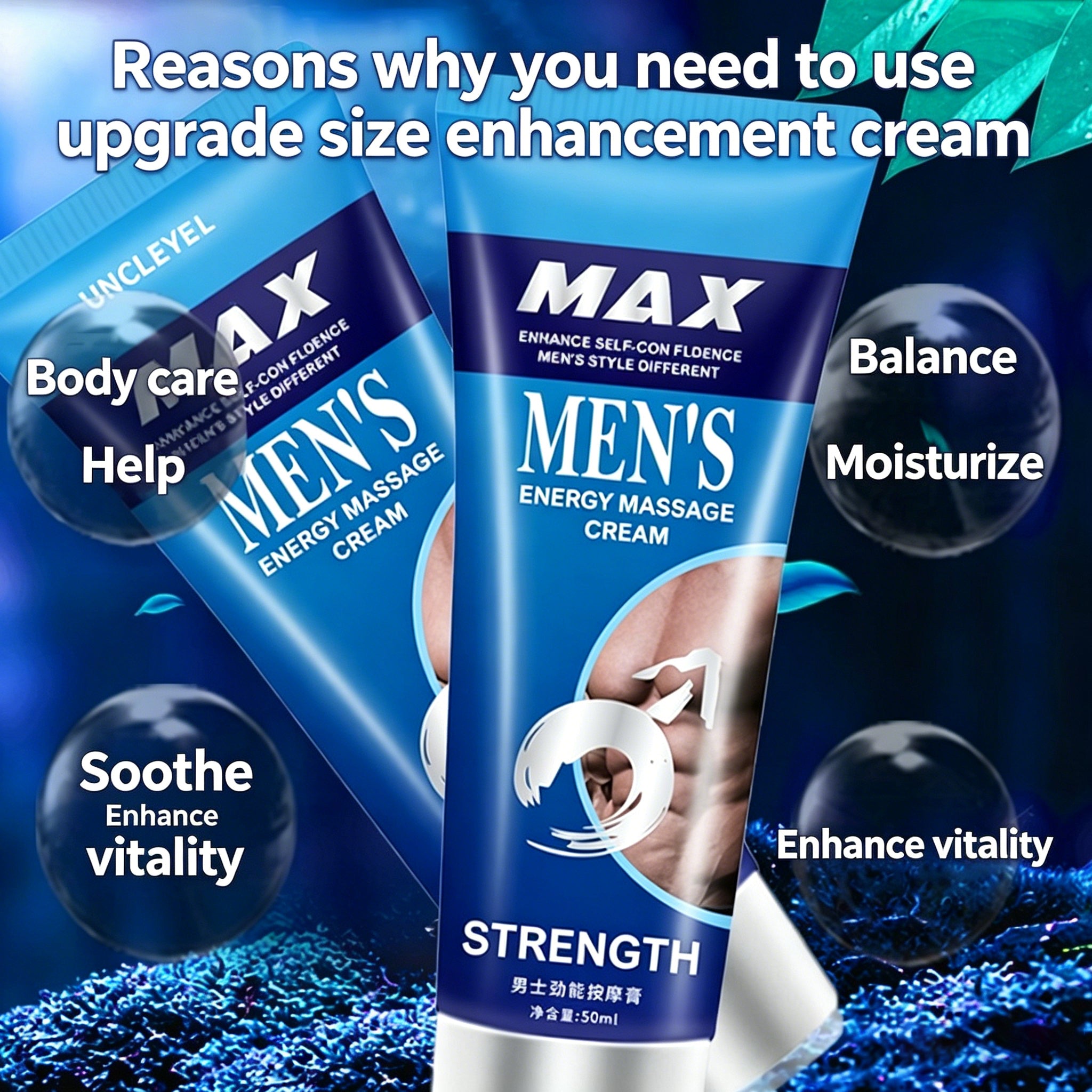Massage Cream,Power Massage Gel for Increase Size, Thickness, Strength to be Longer and Stronger 50ml